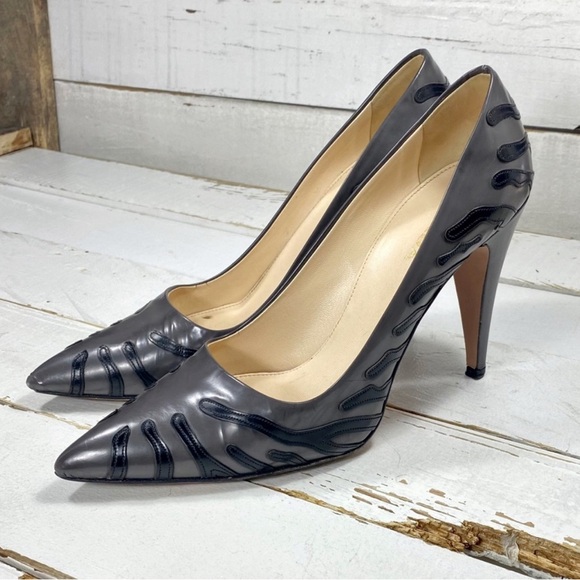 Prada Patent Leather Zebra Print Heels - Picture 2 of 6